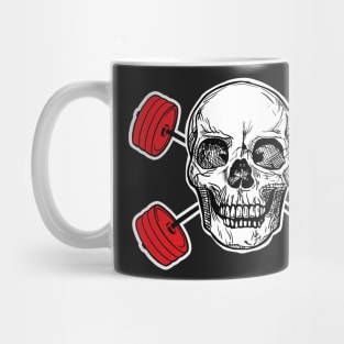 Weighlifting Powerlifting Skull Barbell Mug